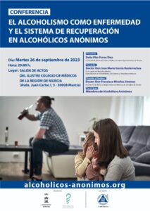 Cartel de la conferencia sobre alcoholismo